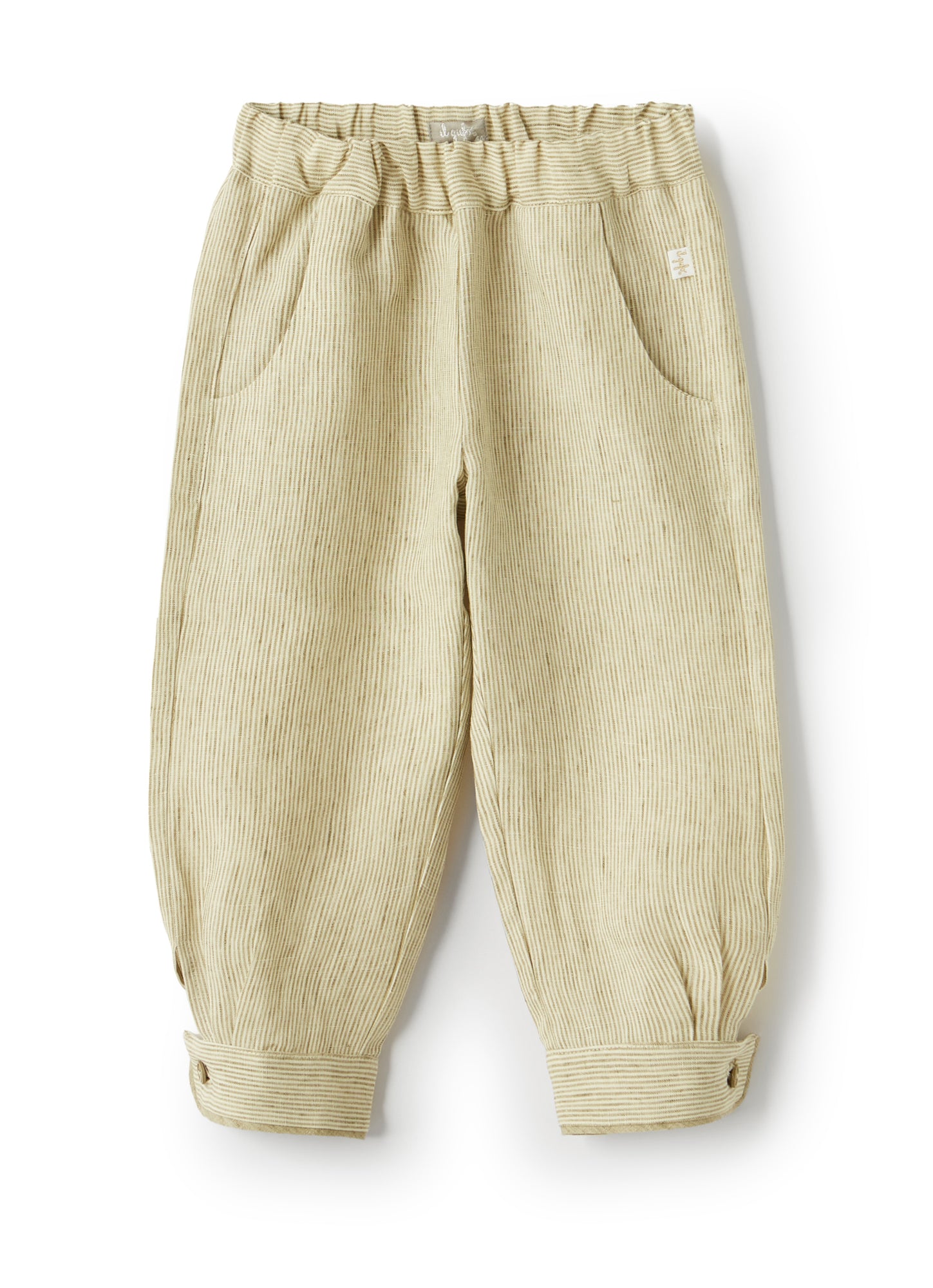 Girls | Linen Trousers with Cuffs | Cachi Righe