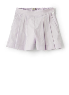 Lilac Poplin Pleated Bermuda Shorts | Lilac