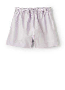 Lilac Poplin Pleated Bermuda Shorts | Lilac