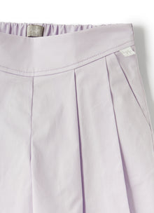 Lilac Poplin Pleated Bermuda Shorts | Lilac