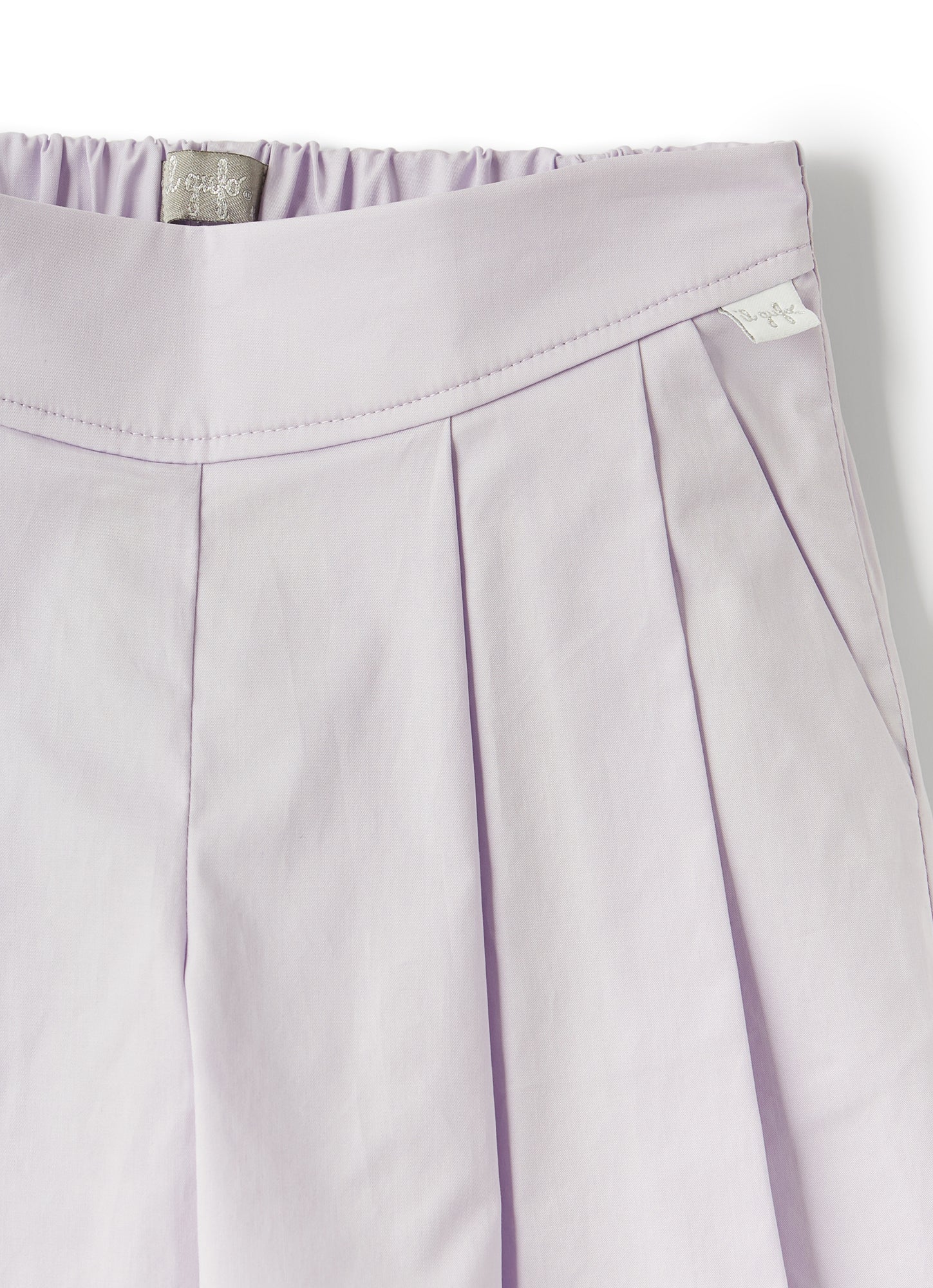 Lilac Poplin Pleated Bermuda Shorts | Lilac
