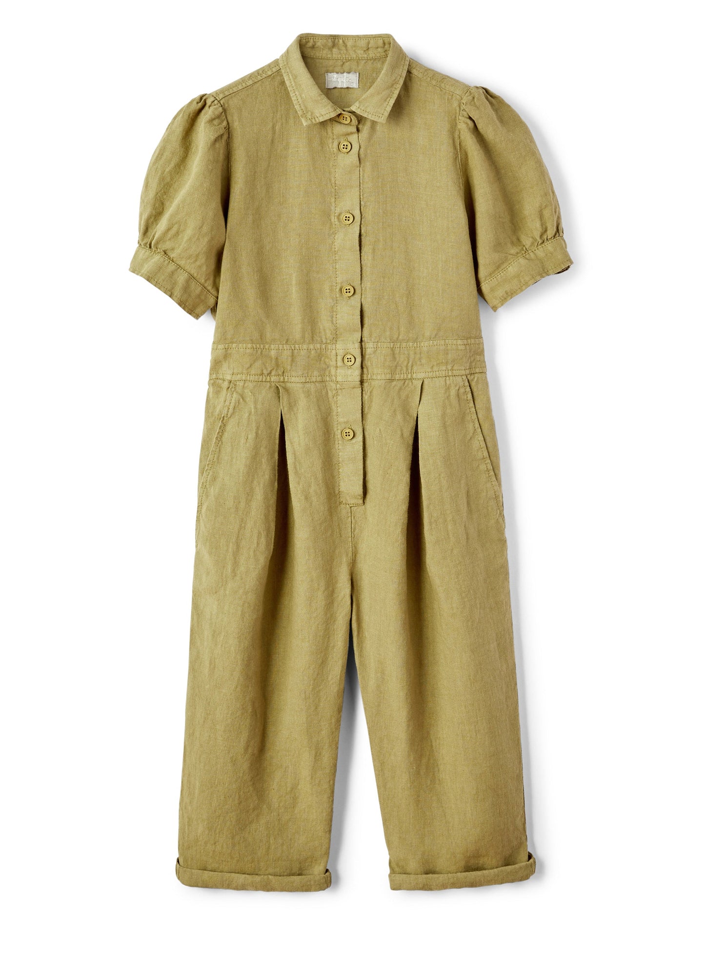 Girls | Linen Jumpsuit with Balloon Sleeves | Cachi