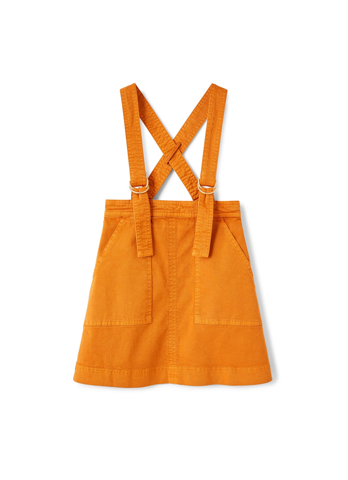 Girls | Gabardine Dungarees with Pockets | Arancio