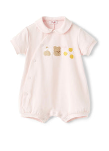 Romper with Bear Application | Rosa Bebe/Rosa Quarzo