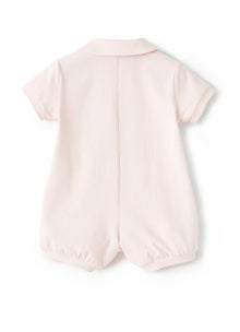 Romper with Bear Application | Rosa Bebe/Rosa Quarzo