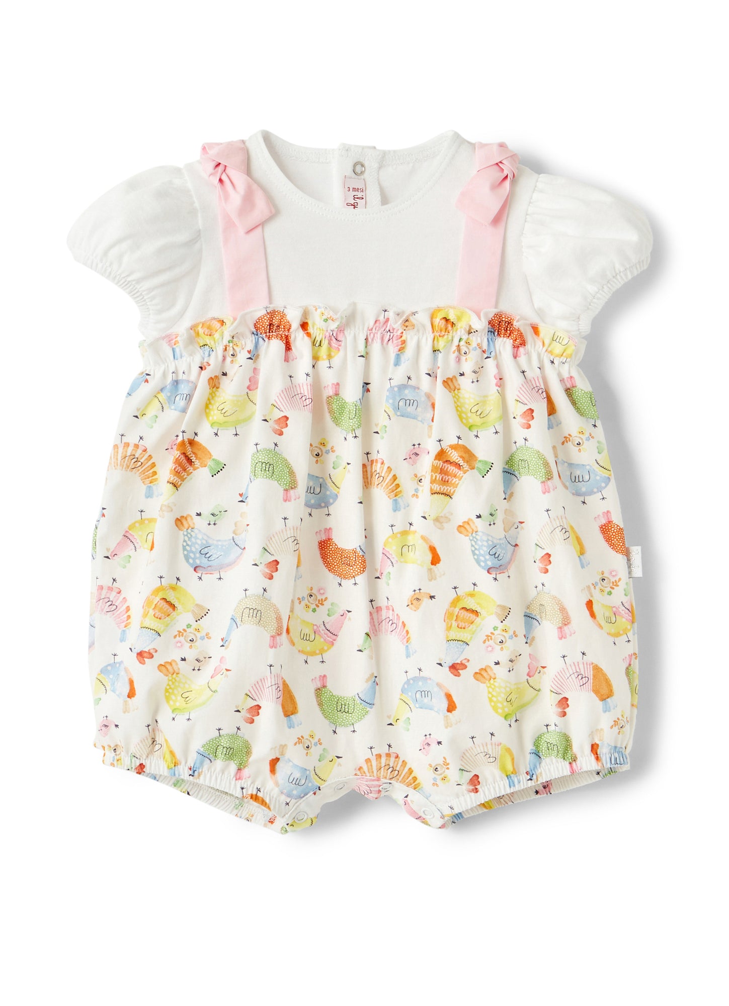 Baby Girls | Romper with Chicken Print | Arancio