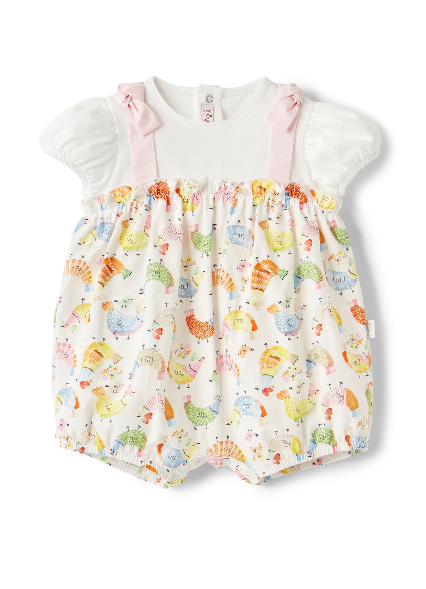 Romper with Chicken Print | Arancio