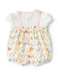 Romper with Chicken Print | Arancio