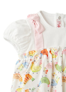 Romper with Chicken Print | Arancio