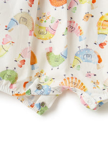 Romper with Chicken Print | Arancio