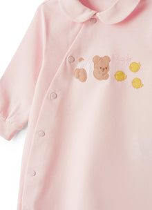 Jersey Onesie with Bear | Rosa Bebe/Rosa Quarzo