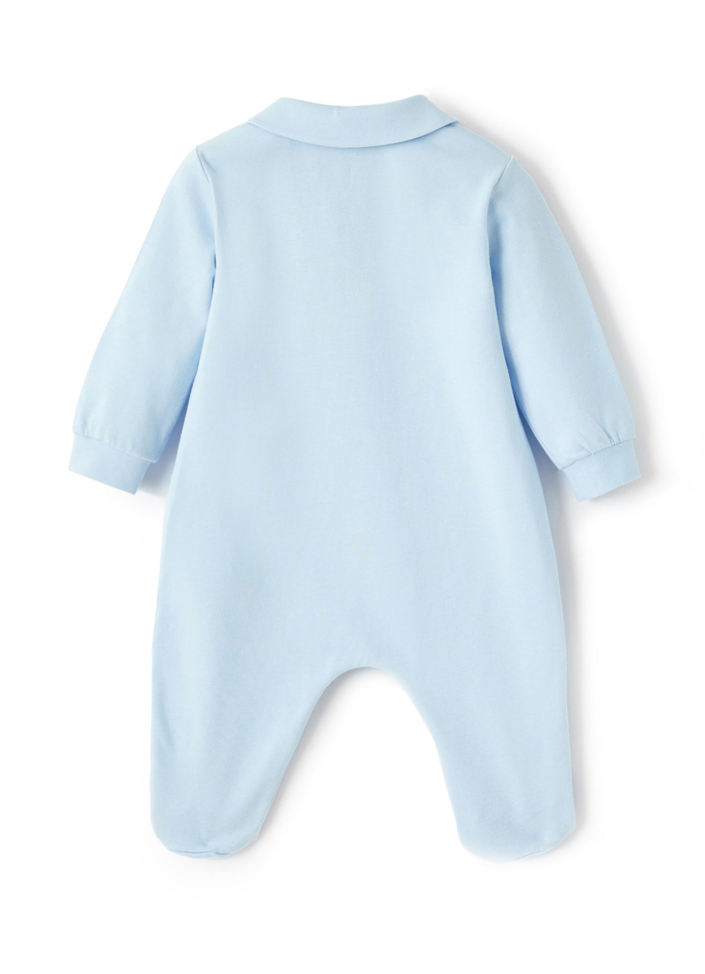 Jersey Onesie with Bear | Cristallo/Sky