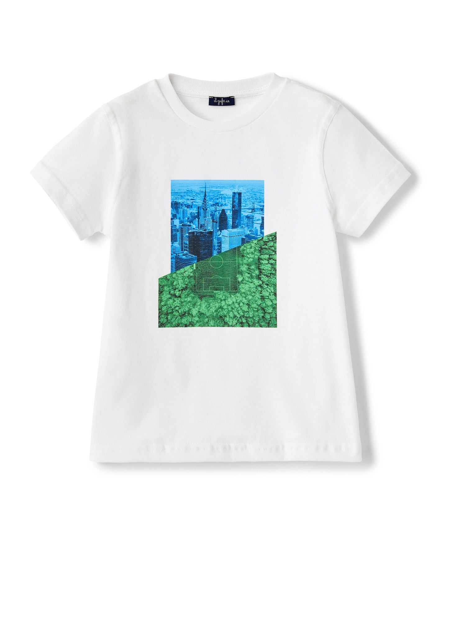 T-Shirt with Geometric Print | White