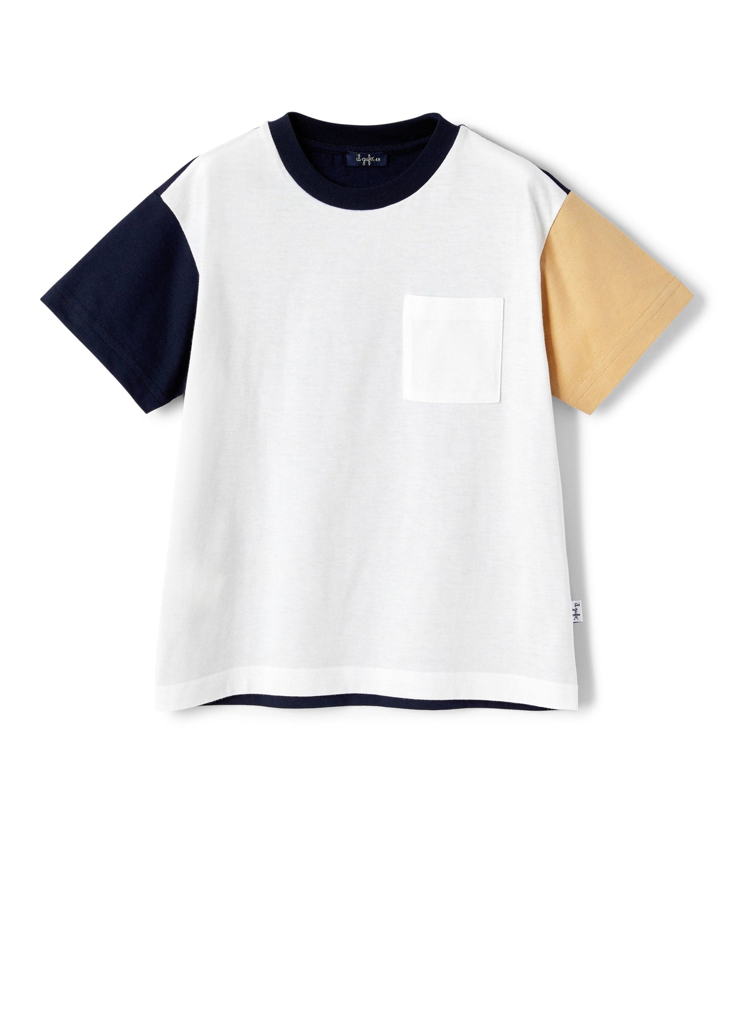 Boys | Cotton Jersey Colour-Block T-Shirt | White Blue