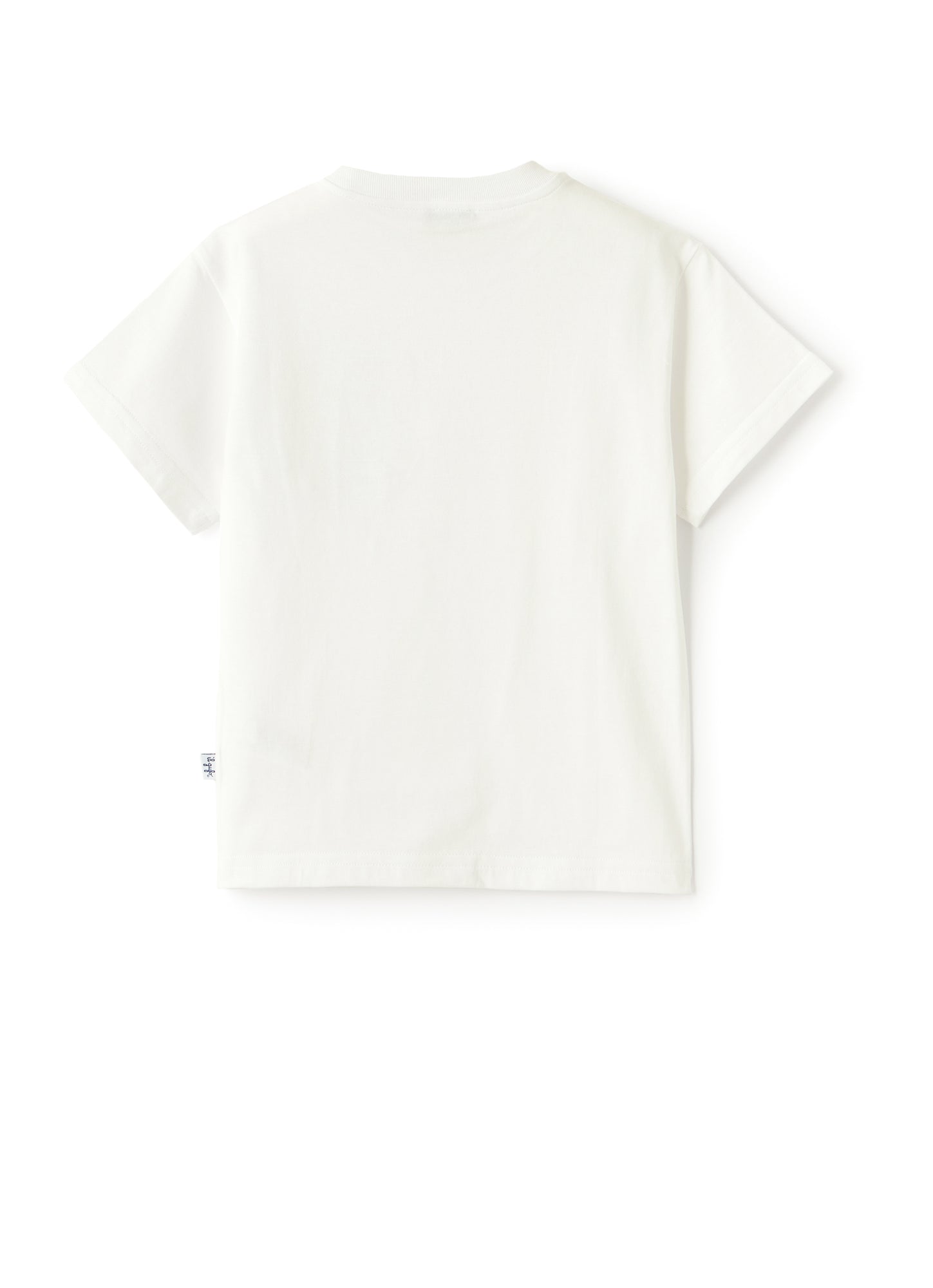 T-Shirt with Tie Dye Pocket | Bianco/Teal Scuro