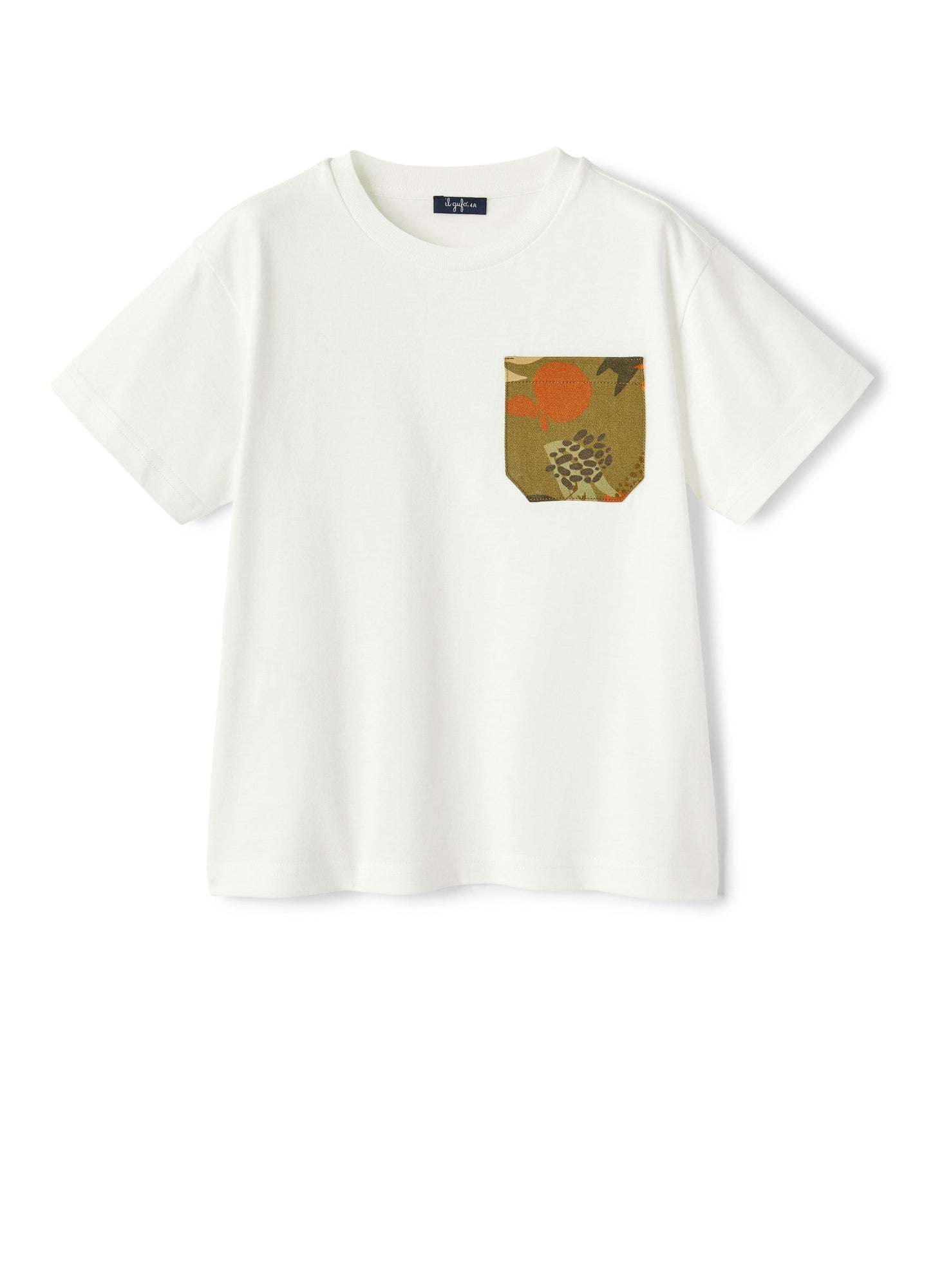 Boys | T-Shirt with Patterned Pocket | Milk Militare