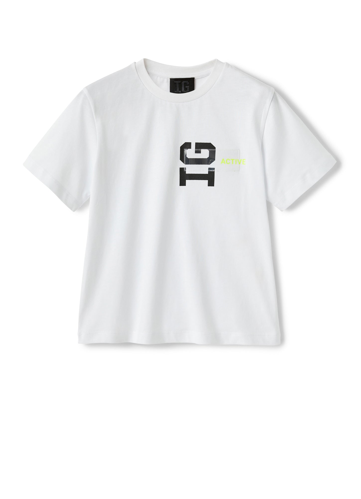 Boys | T-Shirt with Logo and Transparent Insert | White Chick Yellow