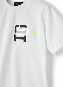 T-Shirt with Logo And Transparent Insert | White/Chick Yellow