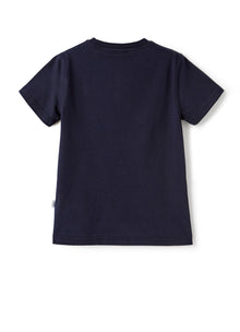 T-Shirt with Crocodile Print | Blue/Eucalipto