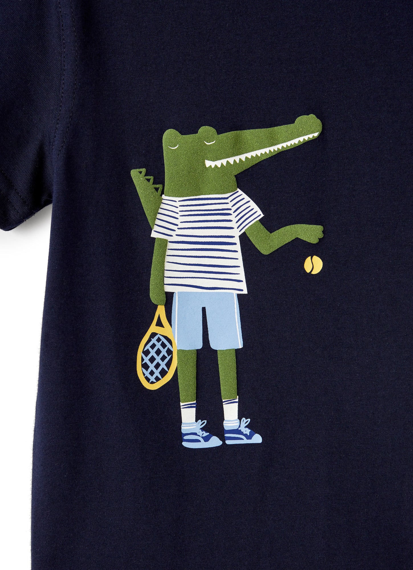 T-Shirt with Crocodile Print | Blue/Eucalipto