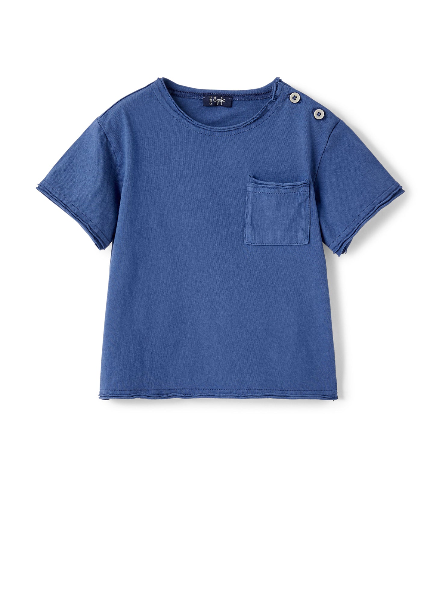 Boys | Organic Jersey T-Shirt with Pocket | Sky Blue Scuro