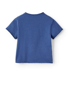 Organic Jersey T-Shirt with Pocket | Celeste Scuro