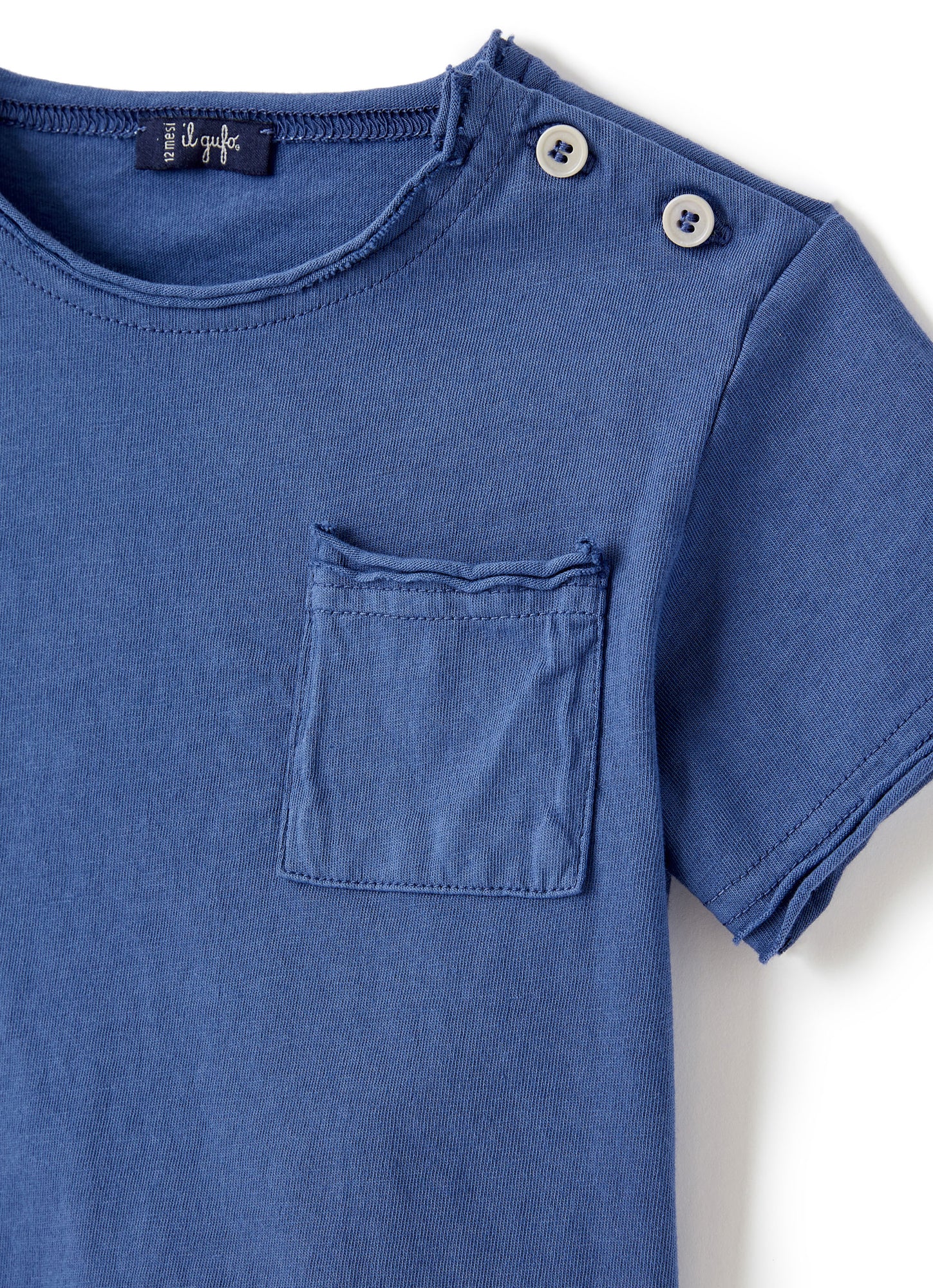 Organic Jersey T-Shirt with Pocket | Celeste Scuro