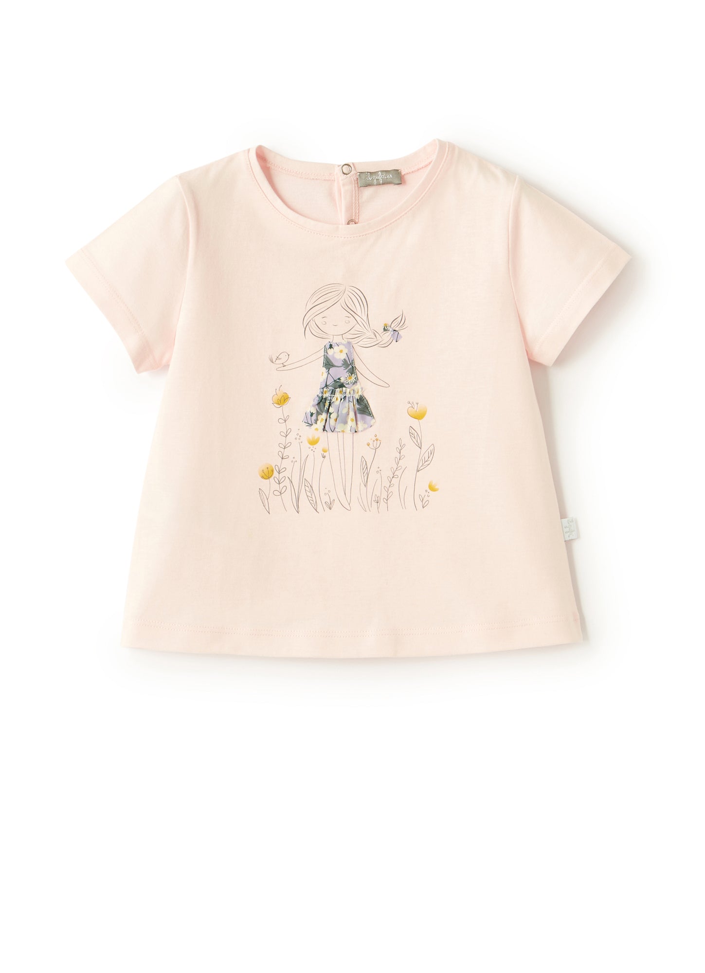 Jersey T-Shirt with Little Girl | Rosa Bebe/Lilla