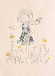 Jersey T-Shirt with Little Girl | Rosa Bebe/Lilla