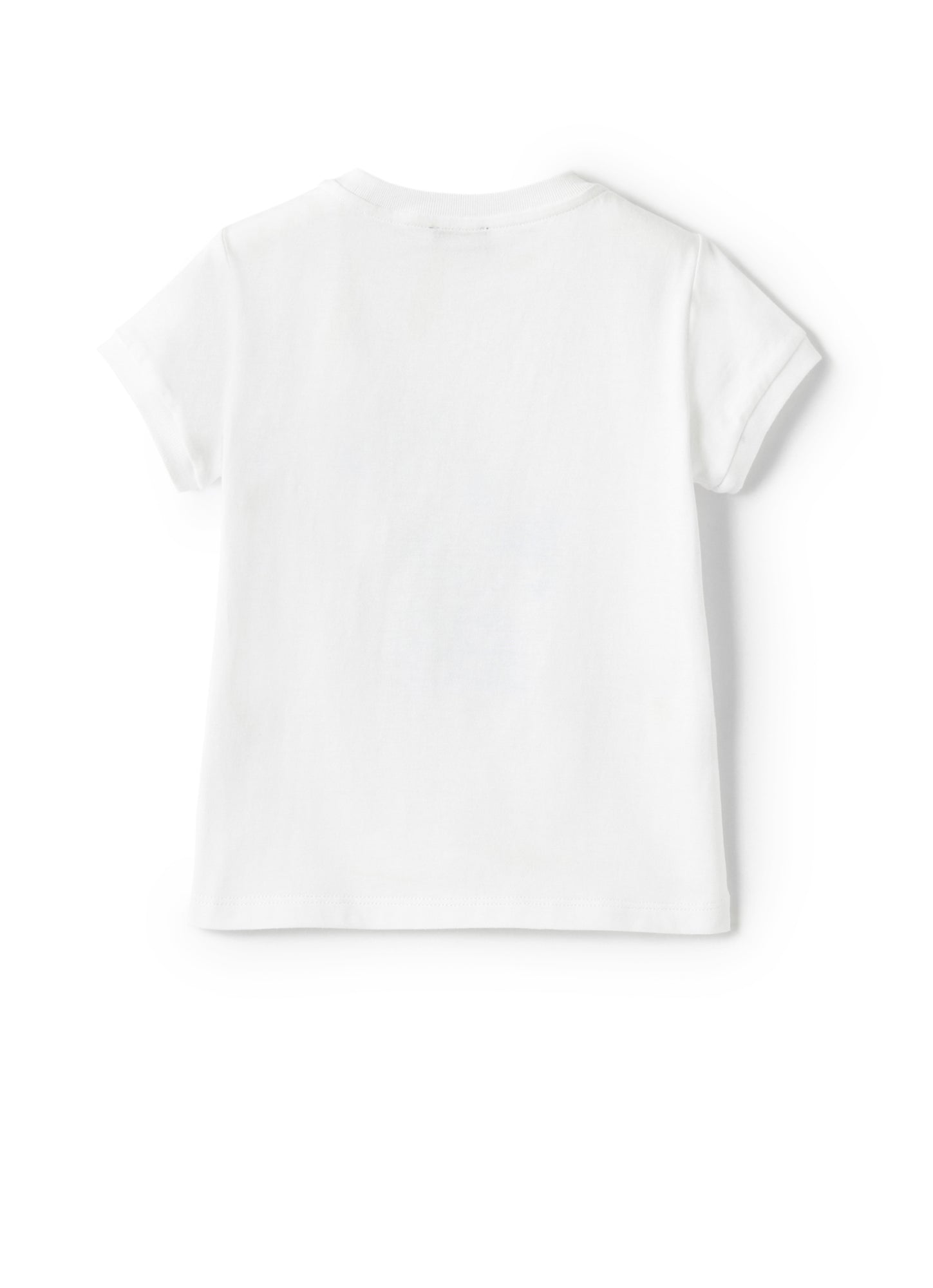 Striped Jersey T-Shirt with Little Girl | Bianco/Blue Inchiostro