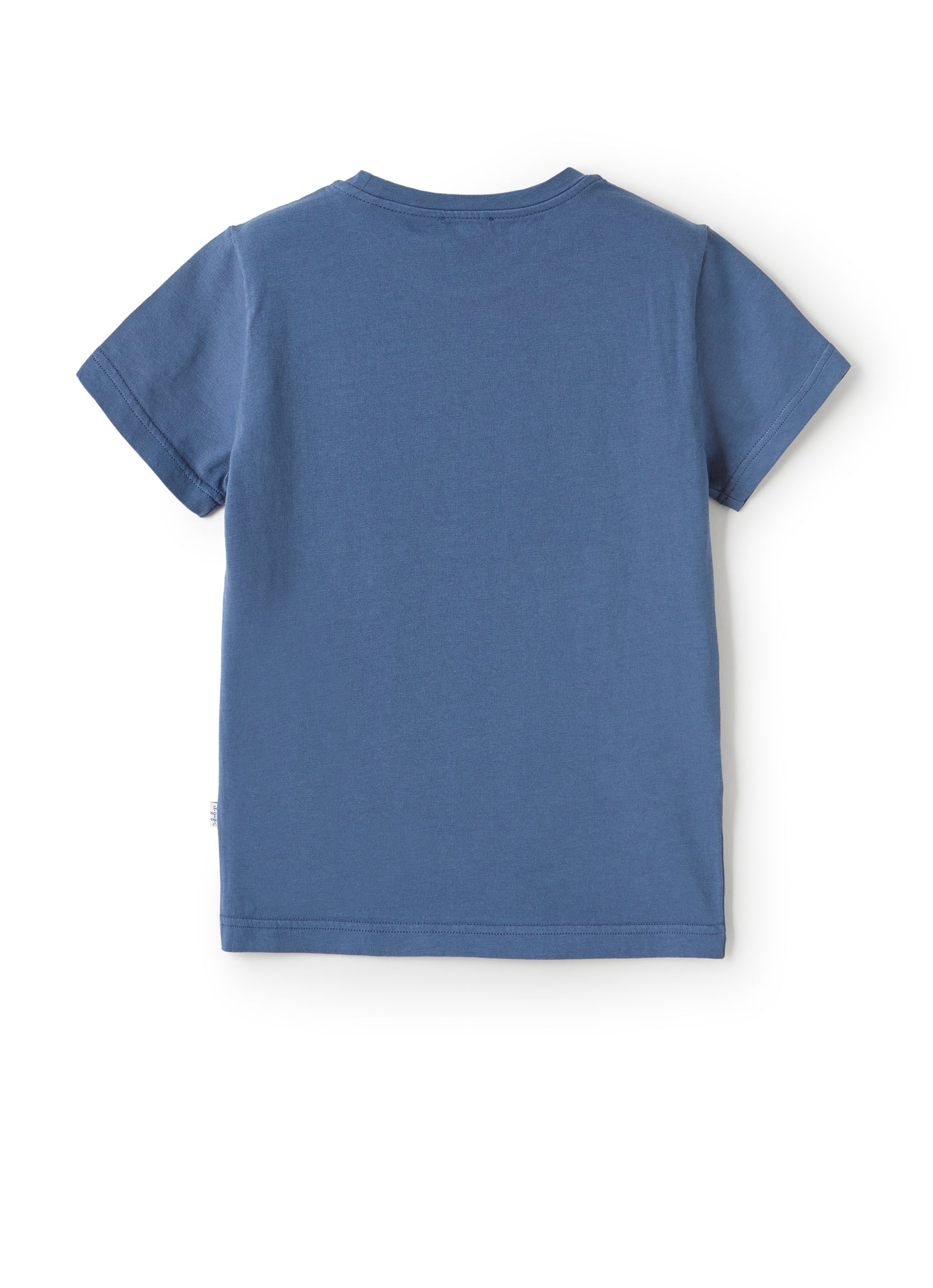 Organic Cotton T-Shirt with Print | Celeste Scuro/Bianco