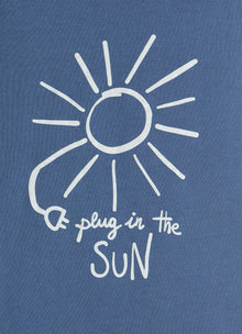Organic Cotton T-Shirt with Print | Celeste Scuro/Bianco