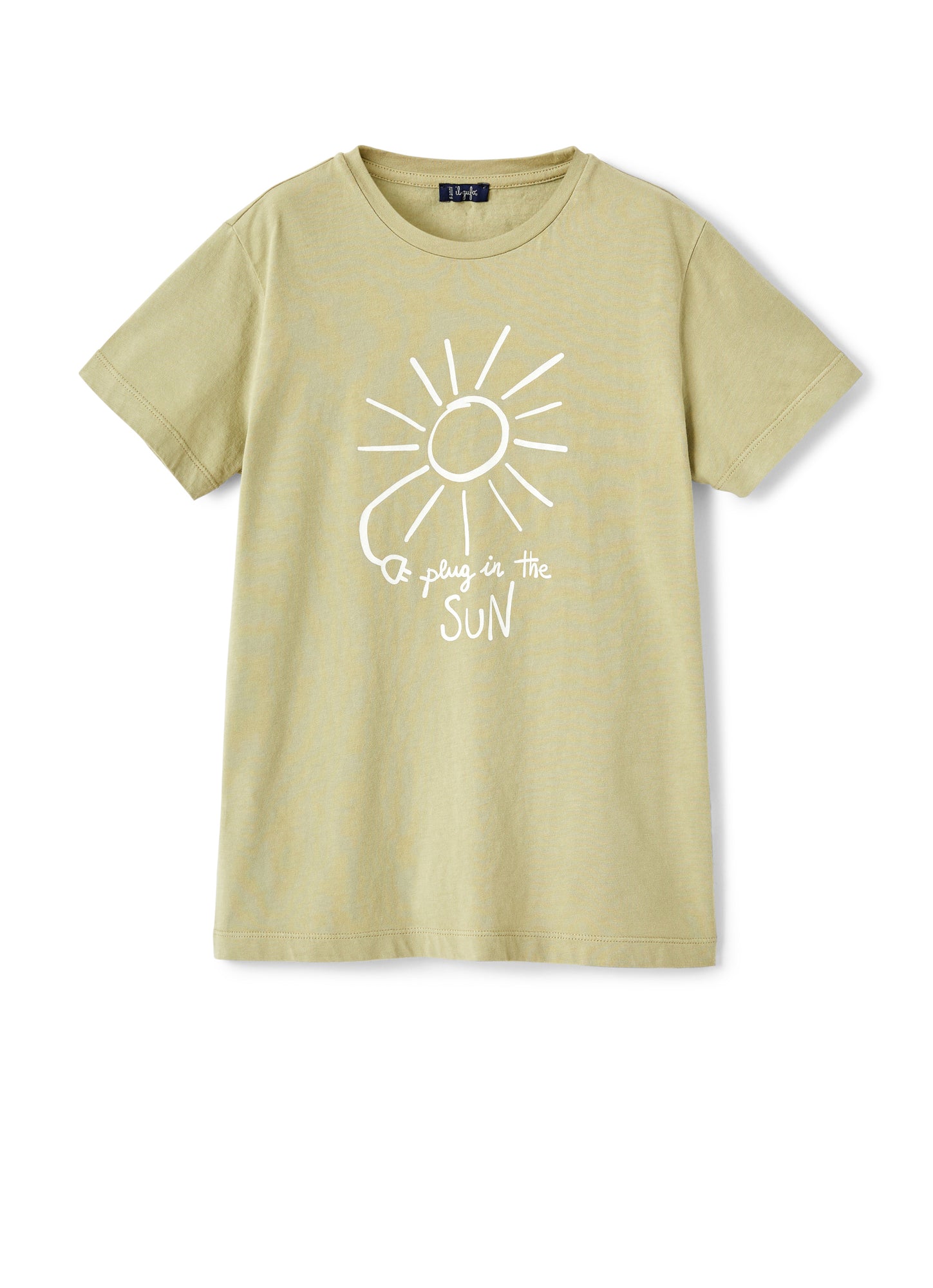 Organic Cotton T-Shirt with Print | Origano/Bianco