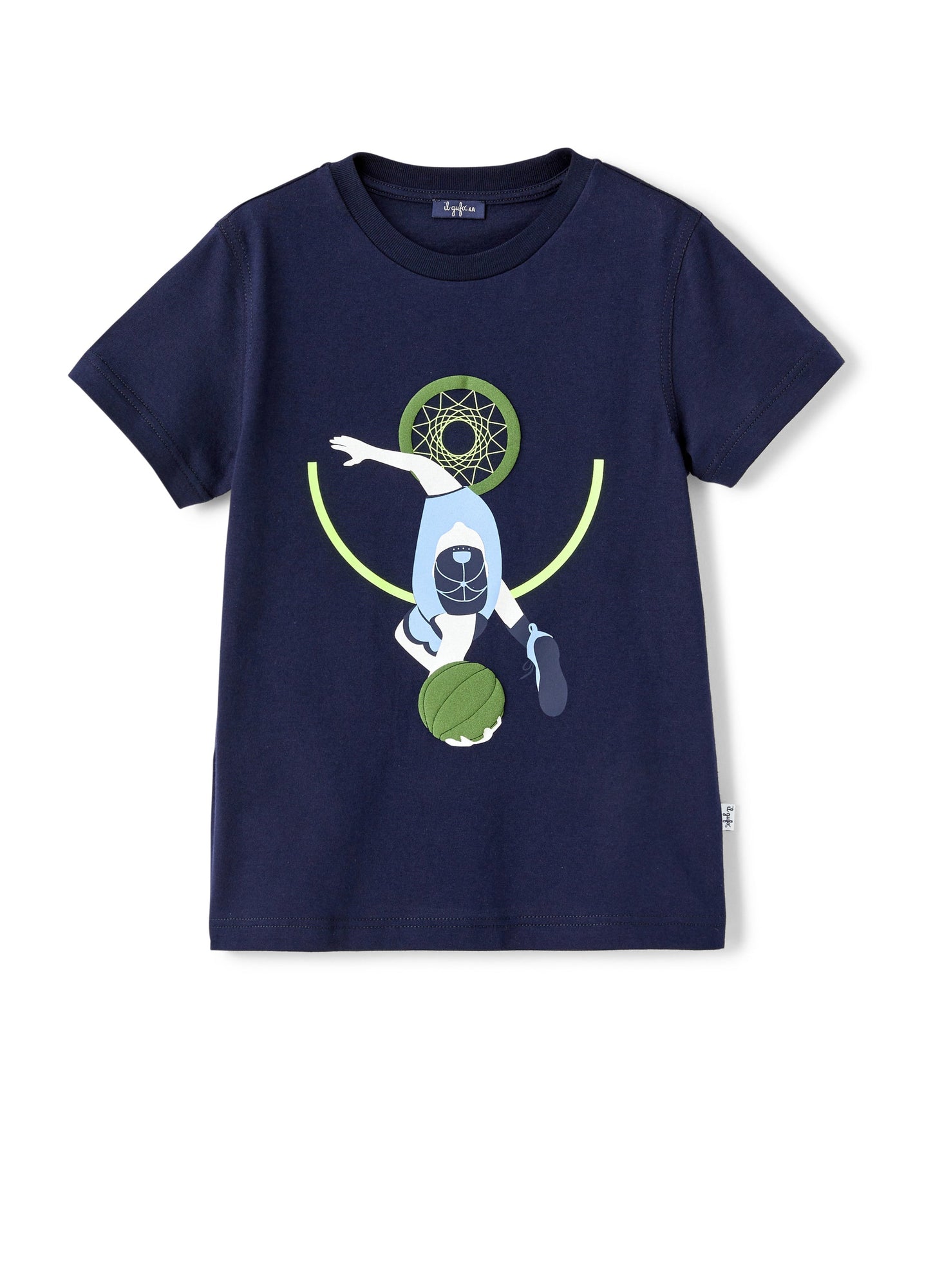 Boys | T-Shirt with Basketball Player Print | Blue Ginepro