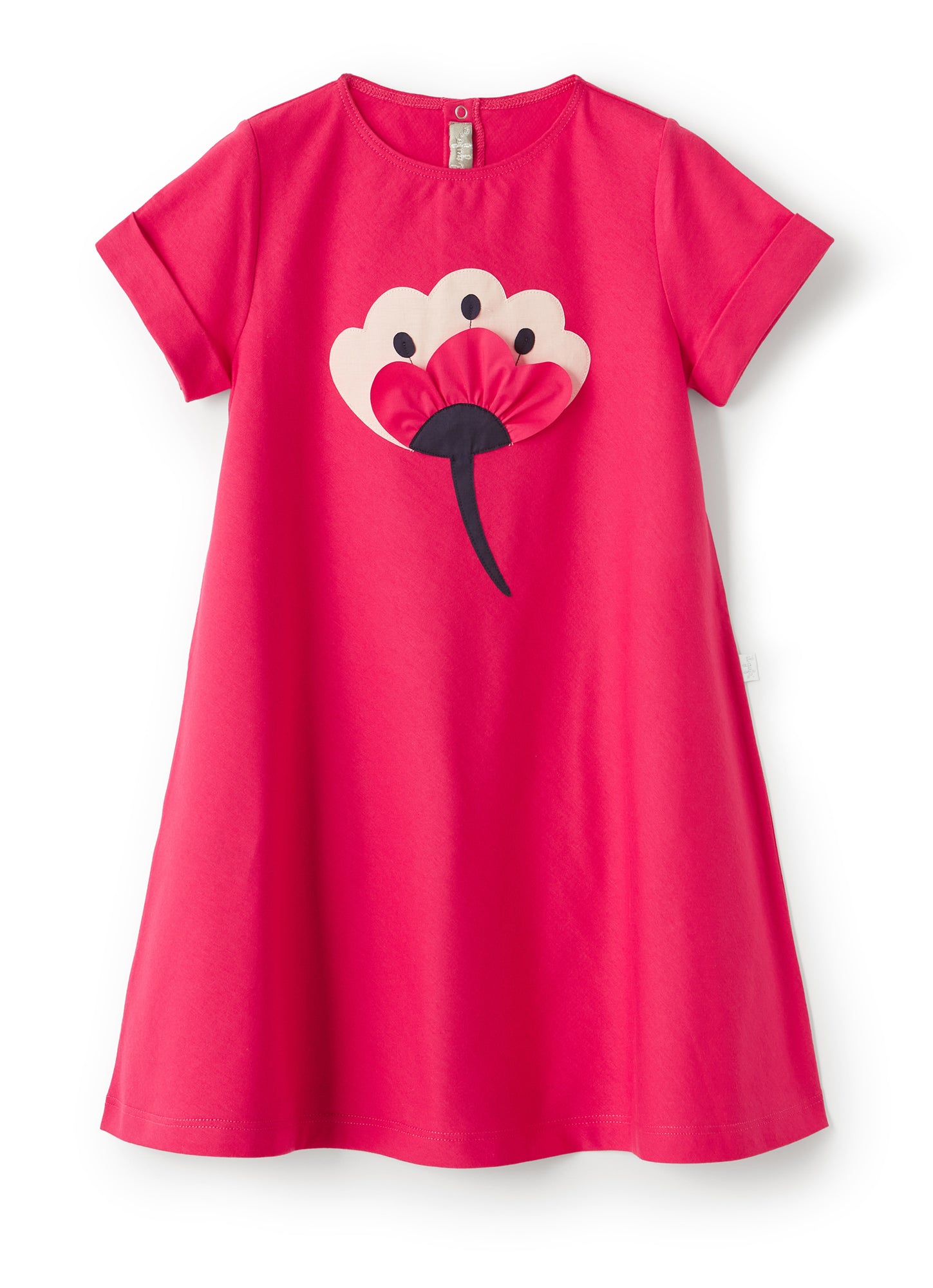 Jersey Dress with Flower | Rosso Carminio/Rosso Carminio