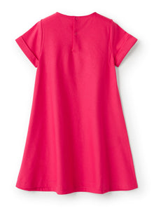 Jersey Dress with Flower | Rosso Carminio/Rosso Carminio