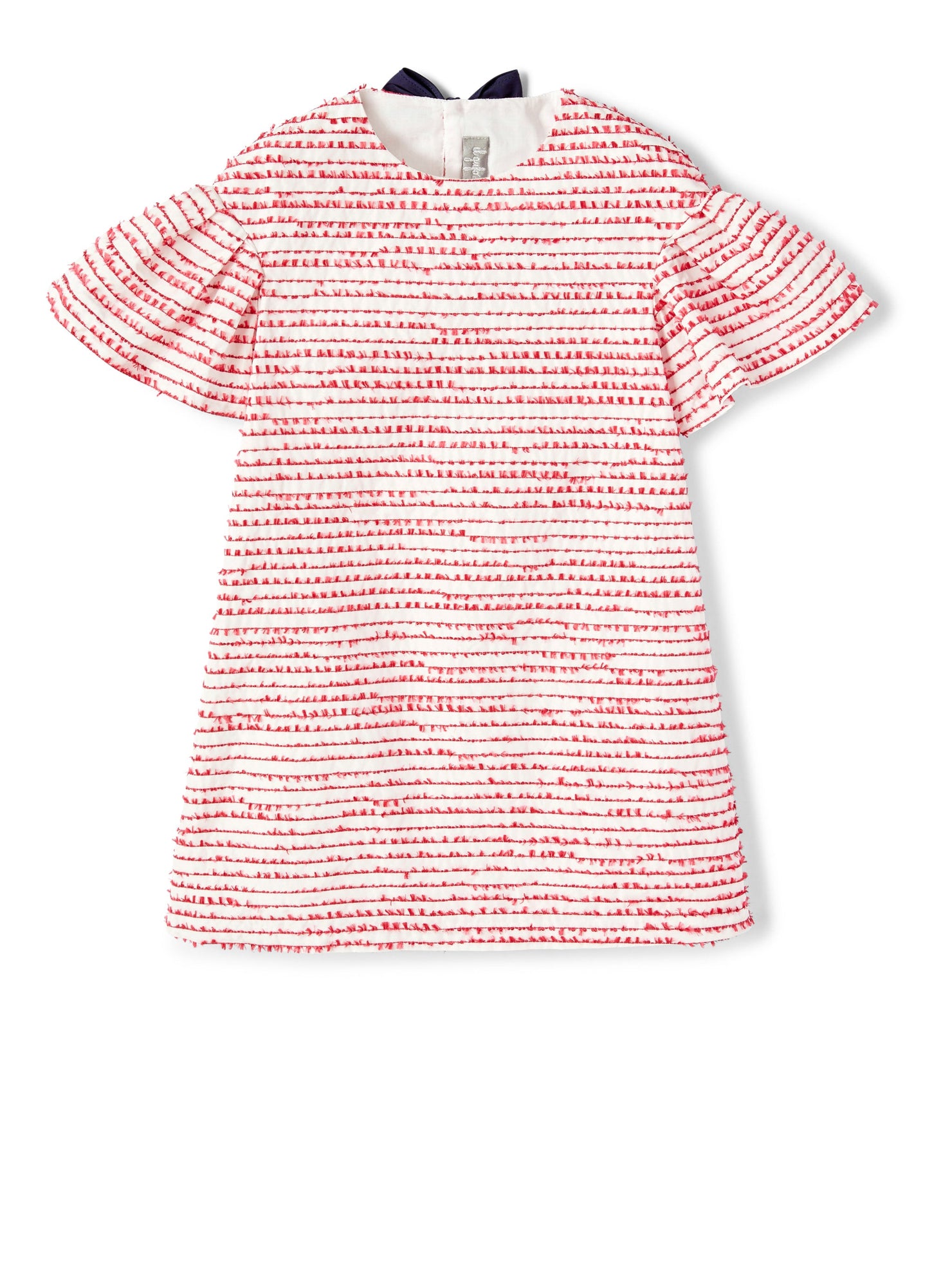 Girls | Dress with Fil Coupe Processing | Cherry Blue