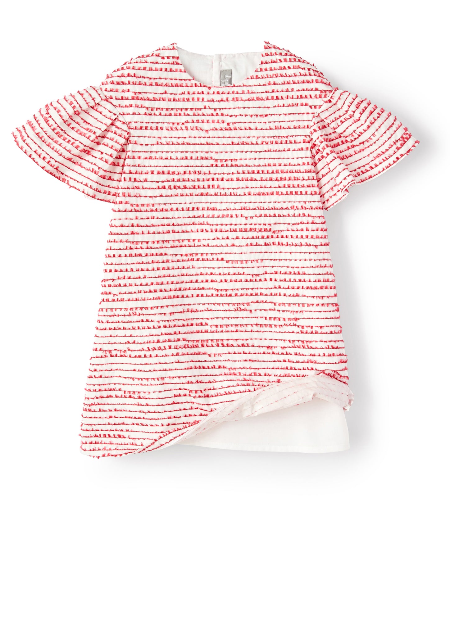 Dress with Fil Coupe Processing | Cherry/Blue