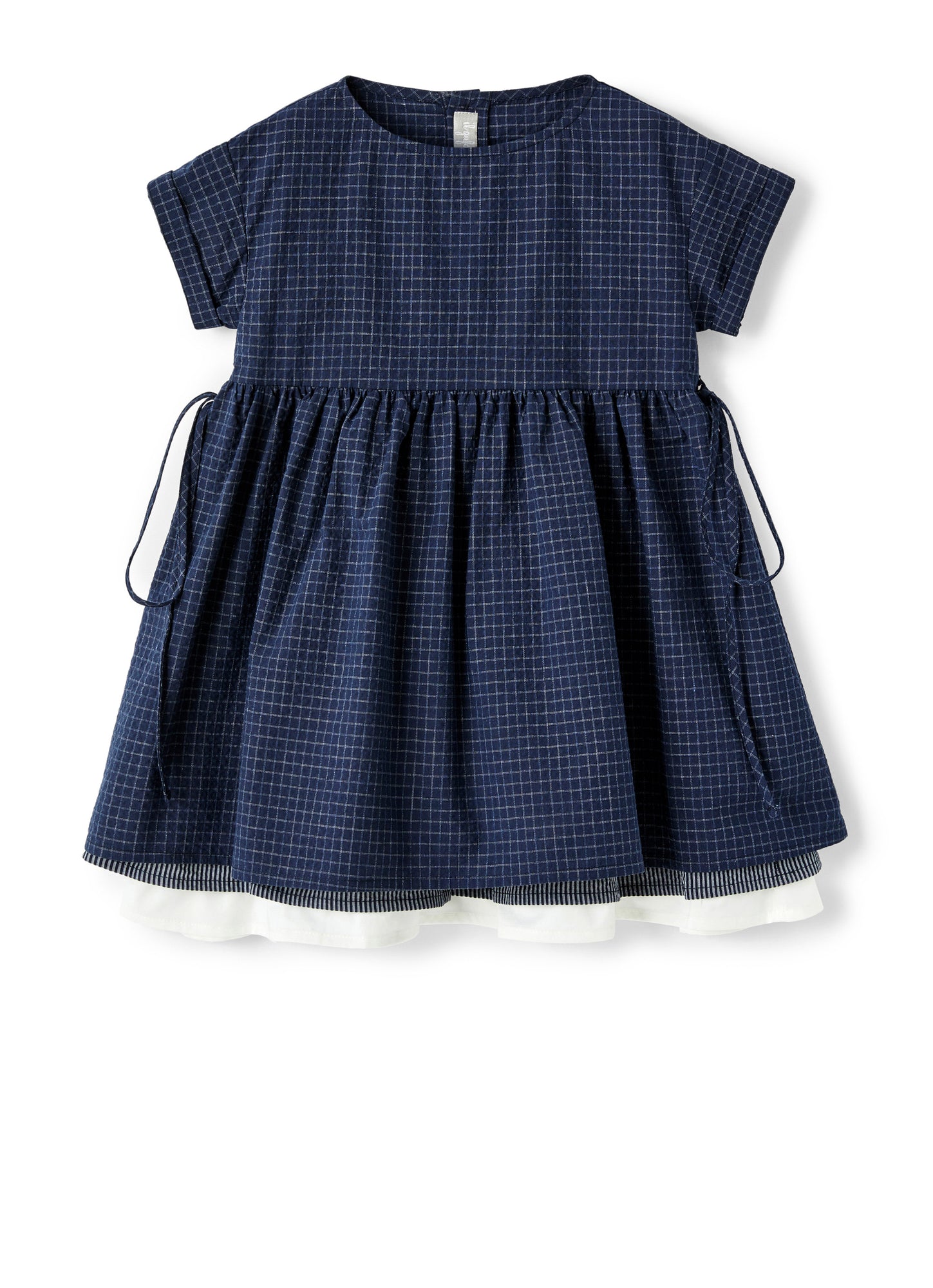 Girls | Checked Seersucker Dress | Blue Quadretto