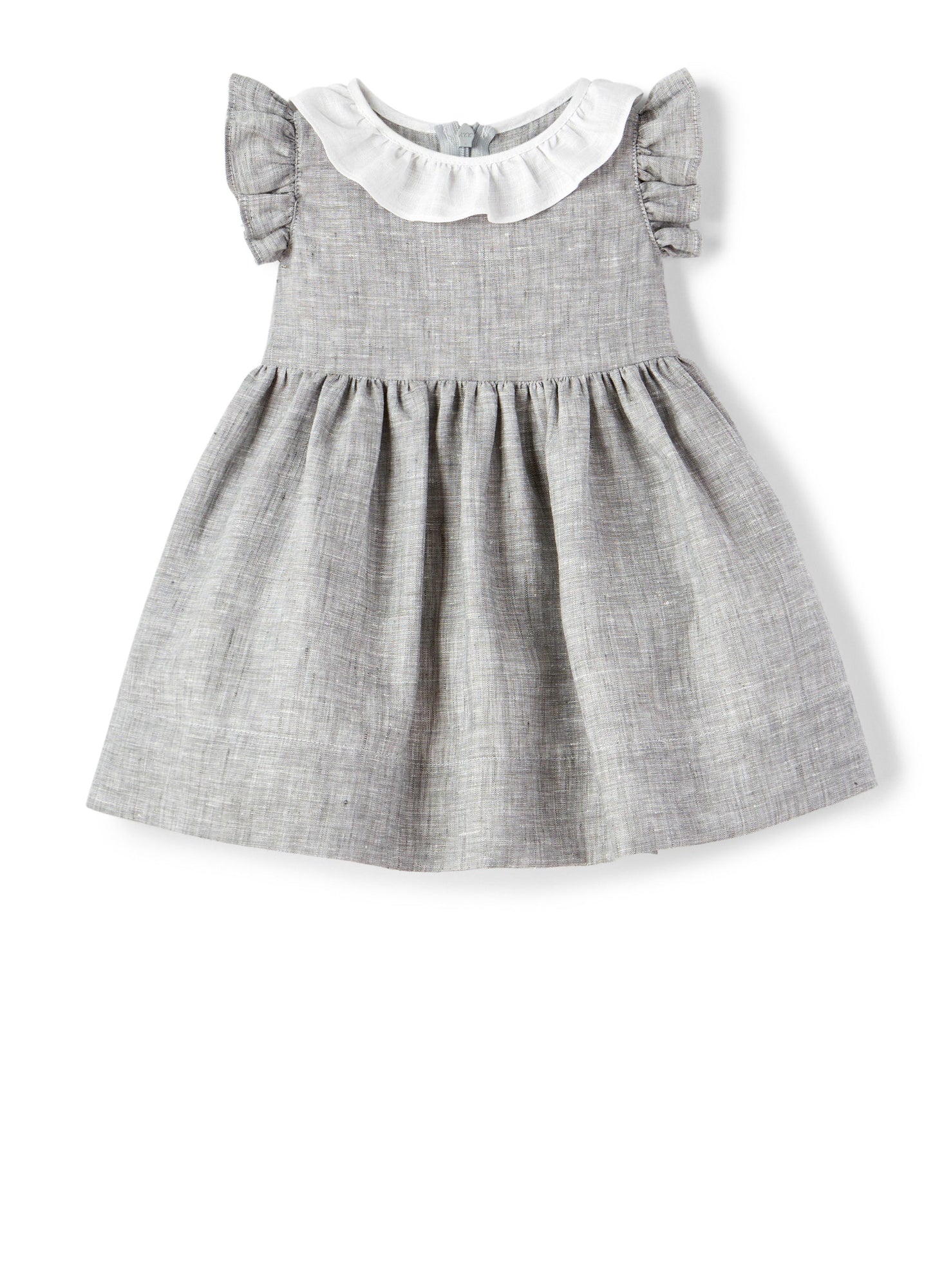 Baby Girls | Linen Dress | Gray Cenere