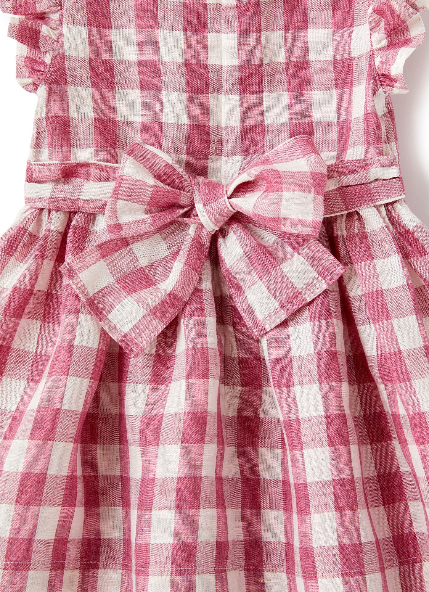 Maxi Check Linen Dress | Rosa Antico