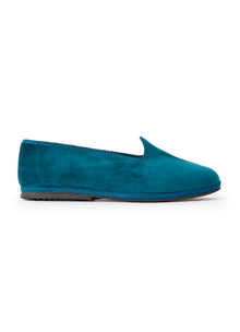 Teal Velvet Slippers | Ottanio