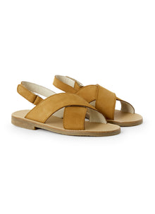 Sandal with Crossed Bands | Cuoio