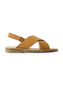 Sandal with Crossed Bands | Cuoio
