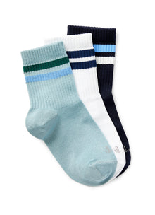 Set Of 3 Short Socks | Blue/Teal