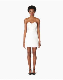 Strapless Sweetheart Neckline Mini Dress | White