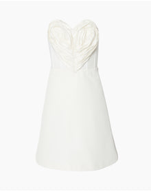 Strapless Sweetheart Neckline Mini Dress | White