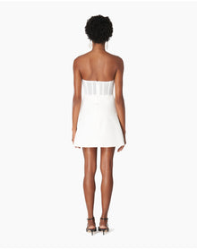 Strapless Sweetheart Neckline Mini Dress | White