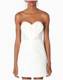 Strapless Sweetheart Neckline Mini Dress | White