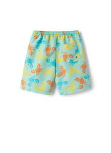 Swimsuit with Printed Crabs | Aqua Green